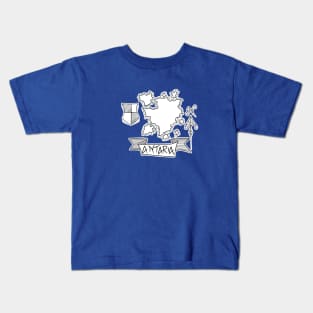 Antaria - Fantasy Map with Wind Rose and Crest Kids T-Shirt